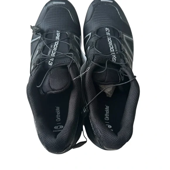 Salomon Speedcross 3 Black Silver Unisex Athletic Shoes M10/W11 NIB - Picture 5 of 6